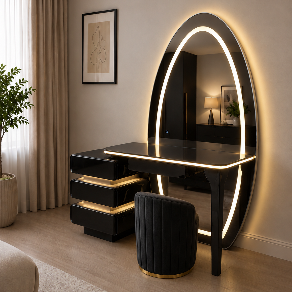 008 - OvalAura LED Dressing Table
