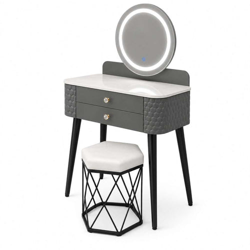 013 - Halo Dressing Table with Touch Screen LED Mirror