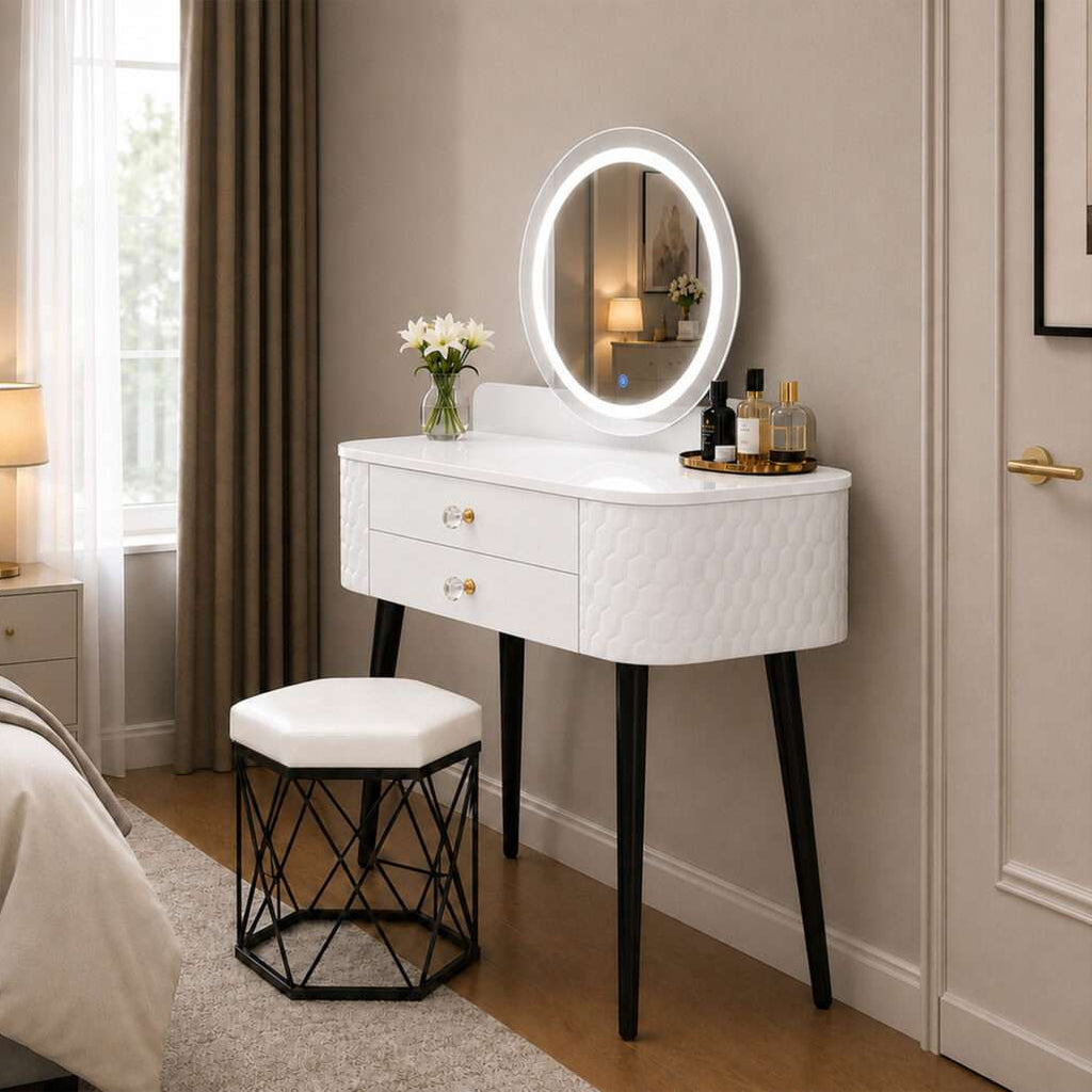 013 - Halo Dressing Table with Touch Screen LED Mirror