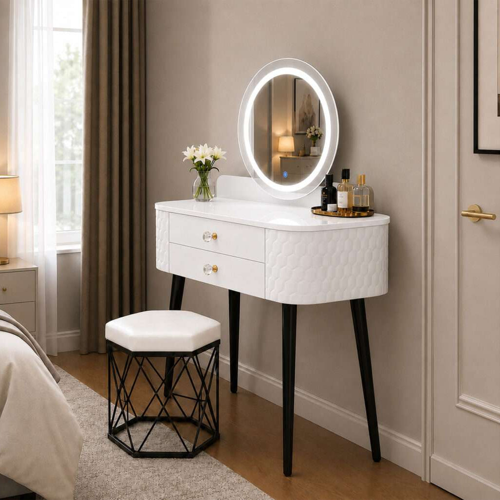 013 - Halo Dressing Table with Touch Screen LED Mirror