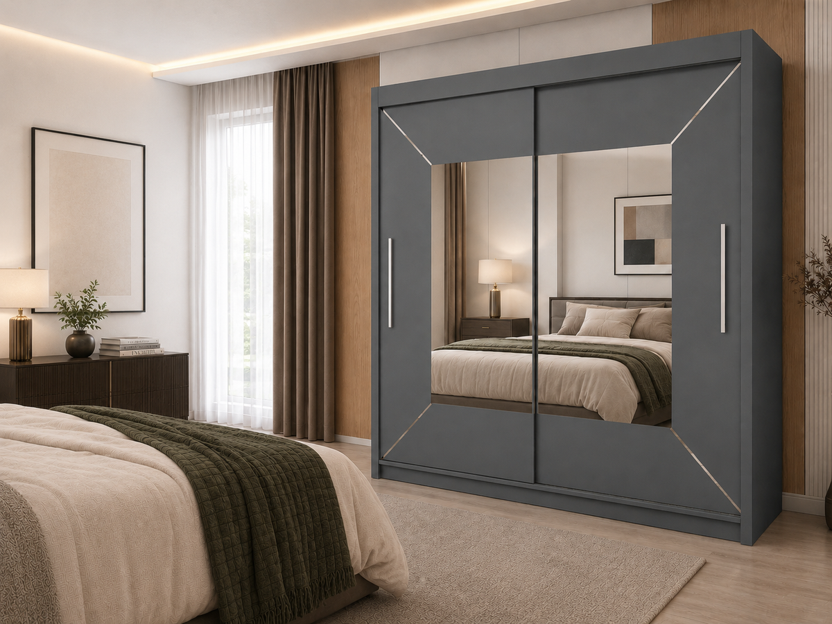 Modern Venice Mirrored Sliding Door Wardrobe – 3 Colours