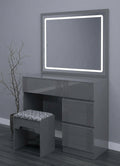 004 - Modern LED Mirror Dressing Table with Fluted Drawers