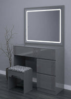 004 - Modern LED Mirror Dressing Table with Fluted Drawers