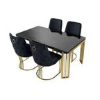 Morocon Marble Dinning Table Set with 4 Chairs