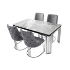 Morocon Marble Dinning Table Set with 4 Chairs