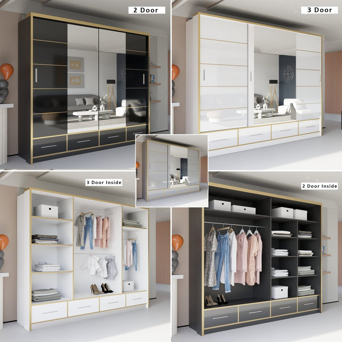 Milan Sliding Door Wardrobe