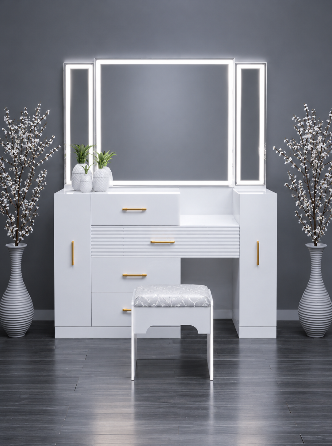 003 - RoyalAura LED Dressing Table