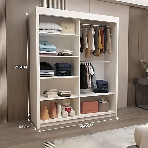 Modern Venice Mirrored Sliding Door Wardrobe – 3 Colours